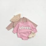 【66-100cm】ロンパース かわいい 「LOVES」 肌触り良い 出産祝い 赤ちゃん - 画像 (4)