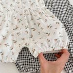 【66-90cm】オールインワン ノースリーブ フラワー/チェック シンプル ベビー服 - 画像 (12)