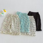 【73-120cm】パンツ ベビー 女の子 フリルデザイン 花柄