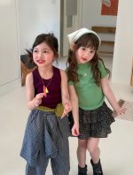【90-150cm】半袖Ｔシャツ or ベスト or スカート or パンツ 女の子 おしゃれ ストリート
