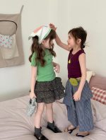 【90-150cm】半袖Ｔシャツ or ベスト or スカート or パンツ 女の子 おしゃれ ストリート - 画像 (5)