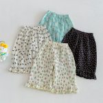 【73-120cm】パンツ ベビー 女の子 フリルデザイン 花柄 - 画像 (3)