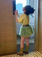 【90-150cm】半袖Ｔシャツ or スカート or パンツ 女の子 落書き チュール カジュアル - 画像 (6)