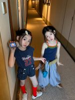 【90-150cm】ベスト or パンツ 女の子 レイヤード風 快適 カジュアル - 画像 (3)