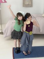 【90-150cm】半袖Ｔシャツ or ベスト or スカート or パンツ 女の子 おしゃれ ストリート - 画像 (3)