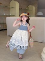 【90-140cm】ワンピース or パンツ 女の子 切り替え レイヤード風