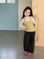 【100-170cm】キャミソール or インナー 女の子 レイヤード ドット柄 - 画像 (3)