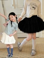 【100-170cm】ミニスカート 女の子 スウィート レース フリルたっぷり