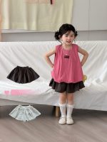 【90-140cm】キュロット 女の子 ガーリー ドット柄 韓国風
