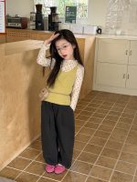 【100-170cm】キャミソール or インナー 女の子 レイヤード ドット柄