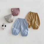 【73-120cm】パンツ ベビー 男女兼用 無地 ナチュラル 通気性抜群 - 画像 (4)