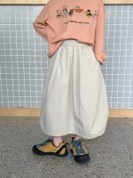 【100-170cm】ミディ丈スカート 女の子 韓国風 ガーリー ふんわり