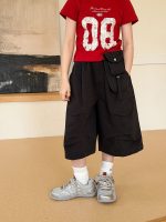 【100-170cm】ワイドパンツ キッズ 七分丈 韓国風 ゆったり - 画像 (8)