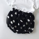 【66-100cm】Tシャツ or ショートパンツ ベビー 無地 ドット&チェック柄 - 画像 (13)