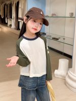 【100-170cm】長袖Ｔシャツ 女の子 配色 カジュアル 合わせやすい - 画像 (6)
