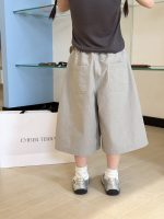 【100-170cm】ワイドパンツ キッズ 七分丈 韓国風 ゆったり - 画像 (10)