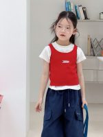 【100-170cm】ベスト or 半袖Ｔシャツ 女の子 韓国風 レイヤード - 画像 (5)