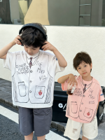 【90-140cm】半袖Ｔシャツ 男の子 プリント ルーズ トレンド