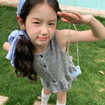 【80-130cm】セットアップ 女の子 花柄 フリル ニット