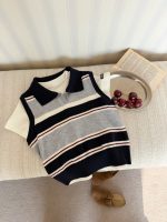 【100-170cm】ベスト or Ｔシャツ 女の子 ボーダー 通学・お出かけに - 画像 (10)