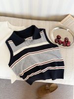 【100-170cm】ベスト or Ｔシャツ 女の子 ボーダー 通学・お出かけに - 画像 (11)