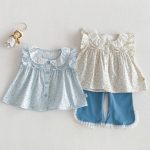 【73-120cm】トップス ベビー 女の子 おしゃれ 花柄 フリルデザイン