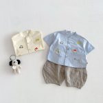 【73-120cm】半袖シャツ or パンツ ベビー 男の子 前開き プリント - 画像 (3)