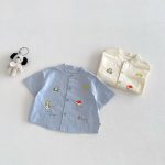 【73-120cm】半袖シャツ or パンツ ベビー 男の子 前開き プリント - 画像 (4)