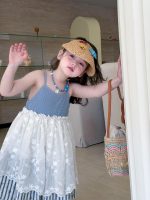 【90-140cm】ワンピース or パンツ 女の子 切り替え レイヤード風 - 画像 (5)