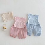 【73-120cm】ベスト or パンツ ベビー 女の子 無地 おしゃれ フリルデザイン - 画像 (7)