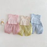 【73-120cm】ベスト or パンツ ベビー 女の子 無地 おしゃれ フリルデザイン - 画像 (8)
