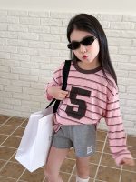 【100-170cm】長袖トップス 女の子 ボーダー カジュアル 通気性抜群 - 画像 (12)