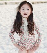 【80-130cm】水着 長袖 UVカット 背中あき かわいい 女の子 スイムウェア - 画像 (8)