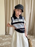 【100-170cm】ベスト or Ｔシャツ 女の子 ボーダー 通学・お出かけに - 画像 (6)