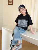 【90-160cm】半袖Ｔシャツ 女の子 トレンド ストリート プリント - 画像 (5)