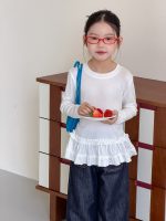 【100-170cm】長袖トップス 女の子 おしゃれ 無地 フリルデザイン - 画像 (3)