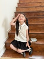 【100-170cm】ポロシャツ風Tシャツ 女の子 シンプル さわやか - 画像 (9)
