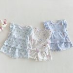 【73-120cm】セットアップ ベビー 女の子 花柄 チェック柄 - 画像 (5)