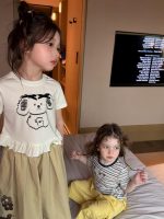 【90-150cm】半袖Ｔシャツ or パンツ 女の子 犬柄 ボーダー 快適 - 画像 (8)