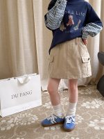 【100-170cm】ミニスカート 女の子 ポケット付き 韓国風 こなれ感 - 画像 (3)