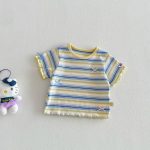 【73-120cm】Ｔシャツ ベビー 女の子 ボーダー柄 カラフル - 画像 (8)