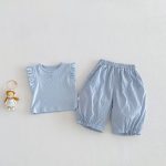 【73-120cm】ベスト or パンツ ベビー 女の子 無地 おしゃれ フリルデザイン - 画像 (14)