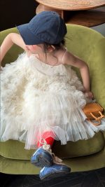 【90-150cm】ワンピース 女の子 おしゃれ ふんわり チュール - 画像 (10)