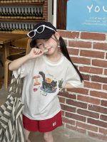 【100-170cm】半袖Ｔシャツ 女の子 カートゥーン 合わせやすい