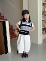【100-170cm】ベスト or Ｔシャツ 女の子 ボーダー 通学・お出かけに - 画像 (4)