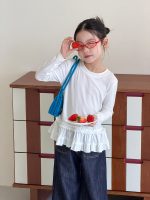 【100-170cm】長袖トップス 女の子 おしゃれ 無地 フリルデザイン - 画像 (4)