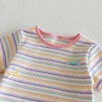【73-120cm】Ｔシャツ ベビー 女の子 ボーダー柄 カラフル - 画像 (9)