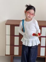 【100-170cm】長袖トップス 女の子 おしゃれ 無地 フリルデザイン - 画像 (5)