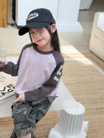 【100-170cm】長袖Ｔシャツ 女の子 配色 カジュアル 合わせやすい - 画像 (3)