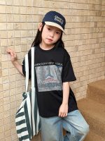 【90-160cm】半袖Ｔシャツ 女の子 トレンド ストリート プリント - 画像 (3)
